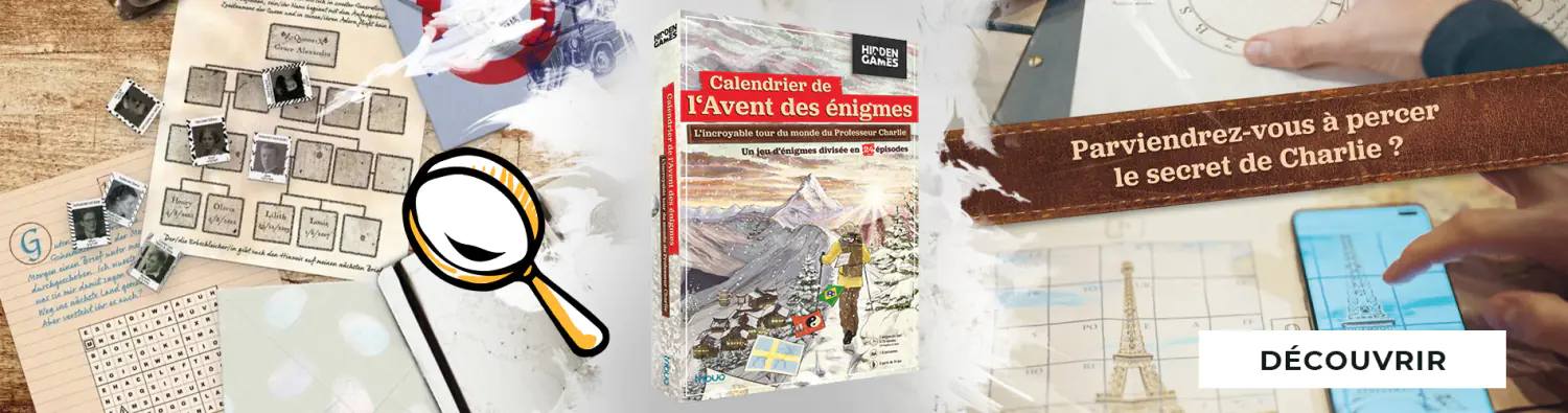 Calendrier de l'Avent des énigmes - L'Incroyable tour du monde du Professeur Charlie