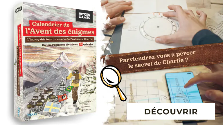 Calendrier de l'Avent des énigmes - L'Incroyable tour du monde du Professeur Charlie