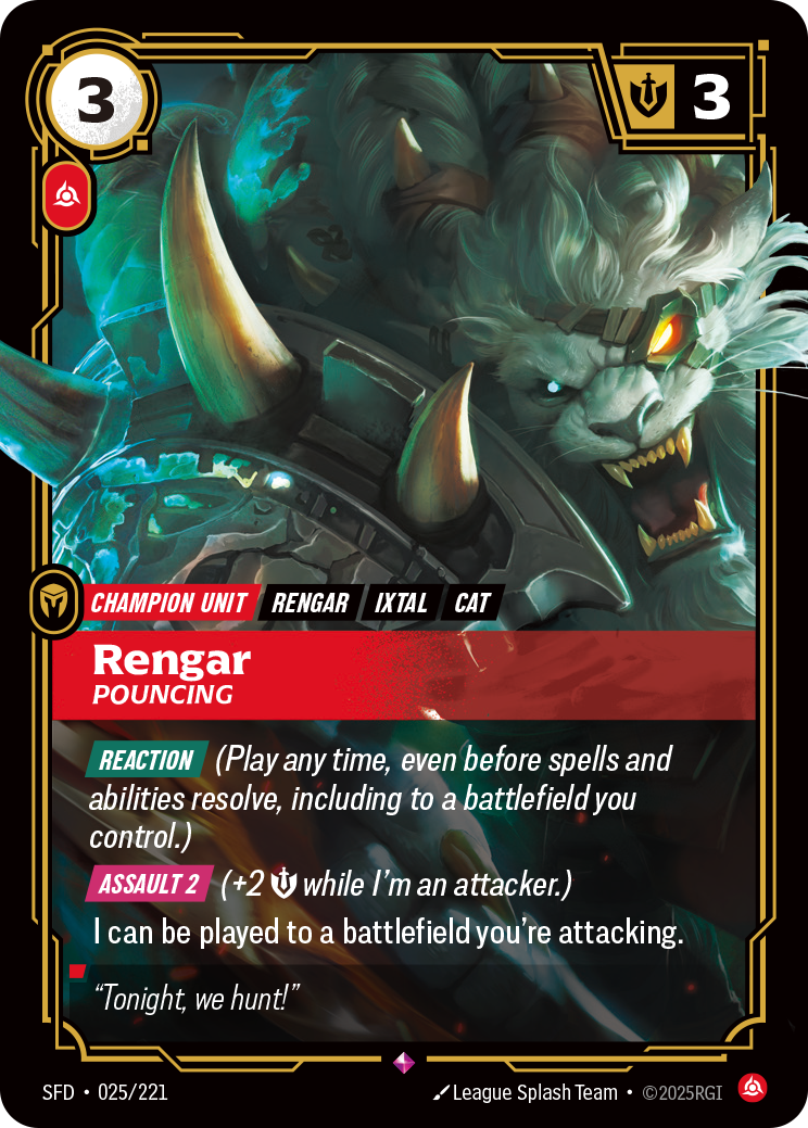 Rengar - Pouncing - Riftbound: League of Legends card (65795) | Playin