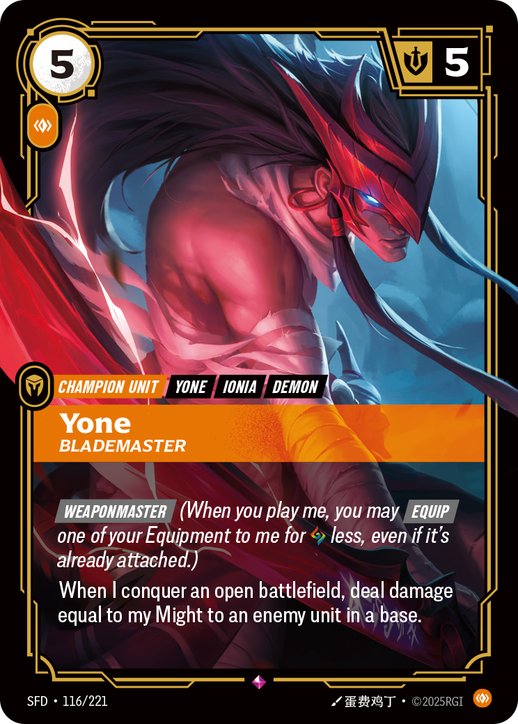 Yone - Blademaster - Riftbound: League of Legends card (65915