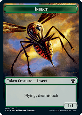 Spirit (1//1, flying, white) // Insect (1//1, flying, deathtouch)