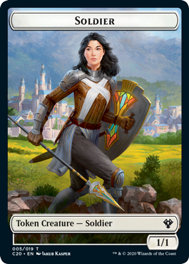 Elemental (4//4, flying, white) // Soldier (1//1)