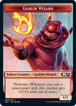 Goblin Wizard (1/1, prowess)