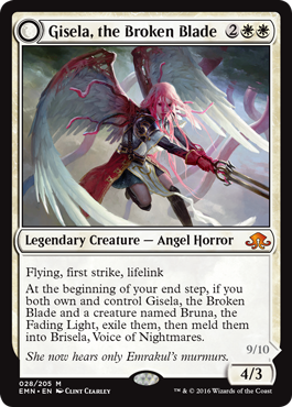 Gisela, the Broken Blade // Brisela, Voice of Nightmares
