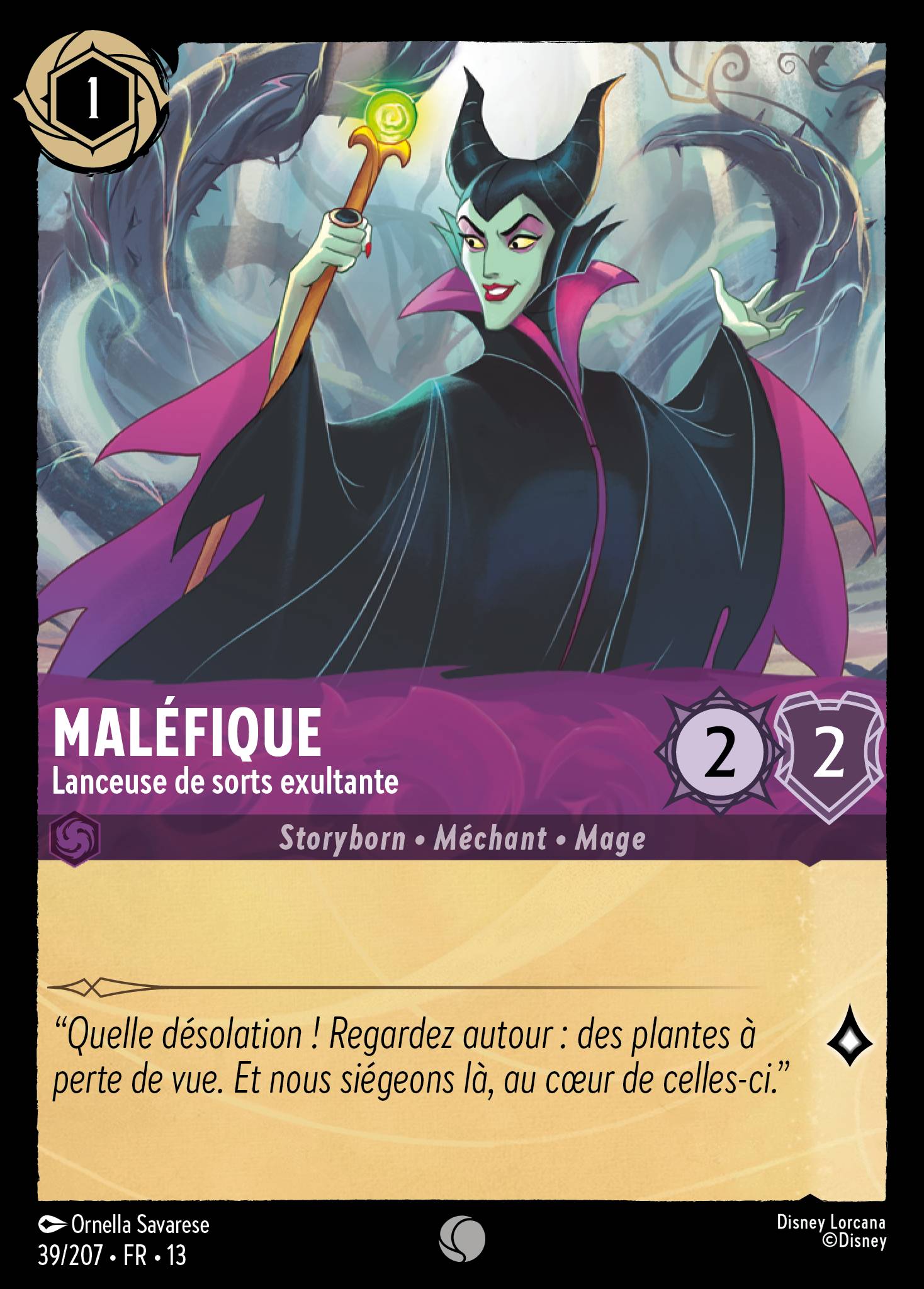 maleficent card lorcana Monstrous Dragon Legendary Holo JA1 113/204 Set Name Maleficent - Exultant Spellcaster -
