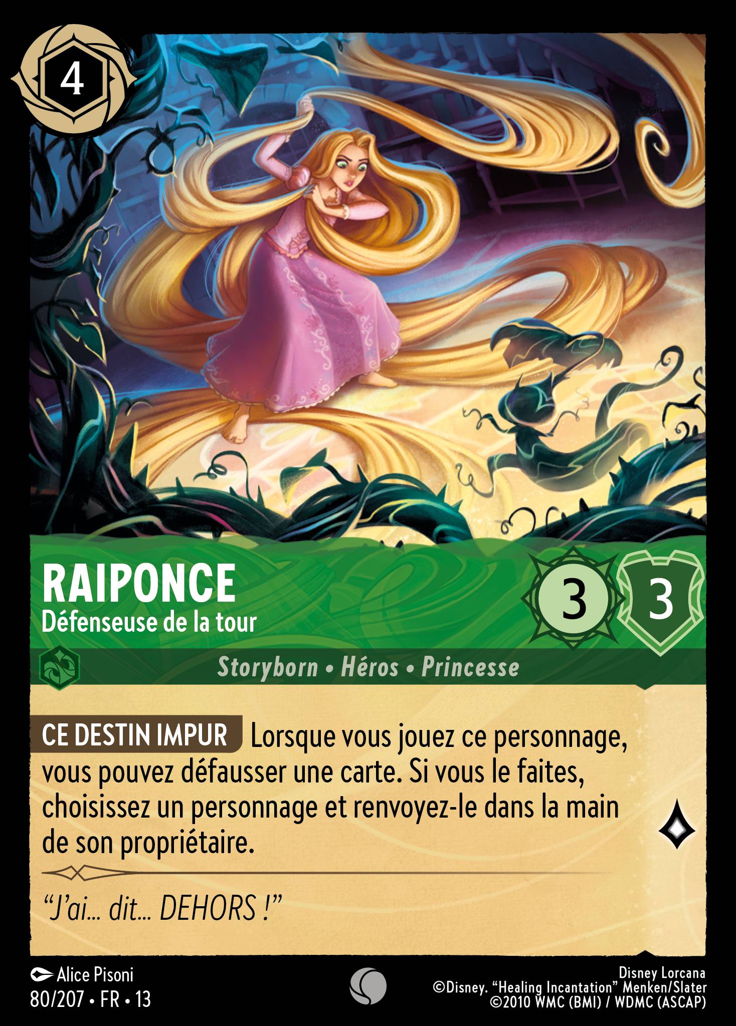 rapunzel lorcana card TCG: Attack of the Vine! Collection Starter Set remove up to 3 damage from one of your characters Rapunzel - Tower Defender -