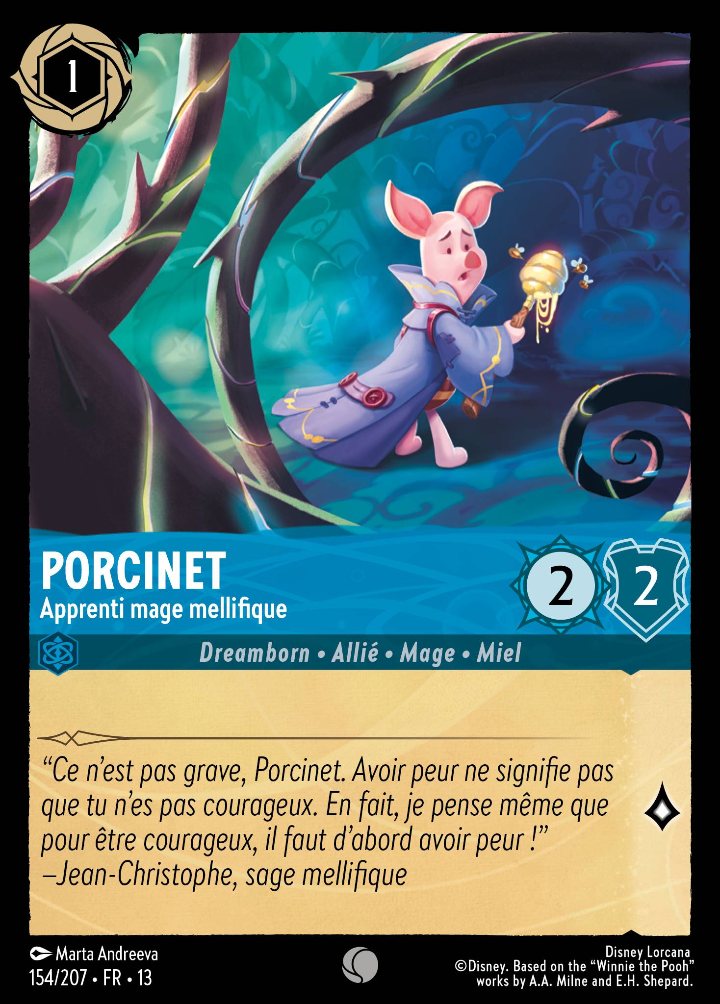piglet lorcana card Sturdy Swordsman Enchanted JA4 221/204 Winnie the Pooh Cost (Ink) WINNIE THE POOH & PIGLET