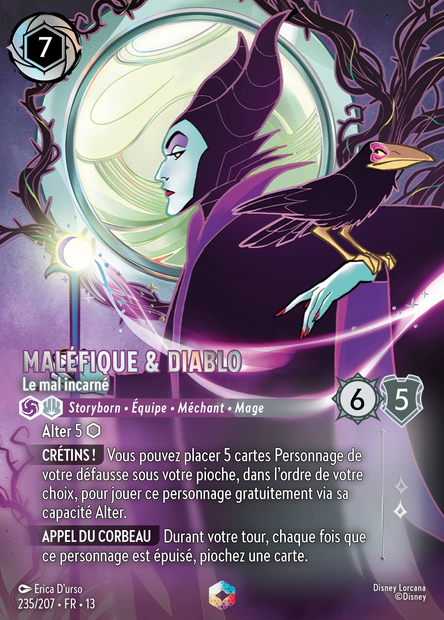 maleficent card lorcana Sorceress 49/204 Overflowing = el.client 2025 Disney Lorcana En P3-promo