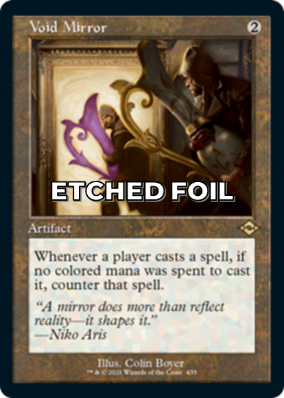 Showcase foil-etched