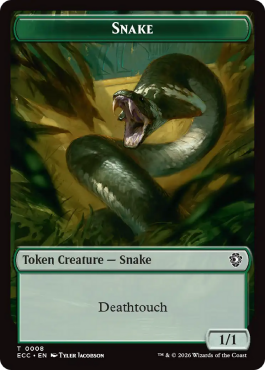 Snake (1/1, deathtouch) // Scarecrow (2/2, colorless)