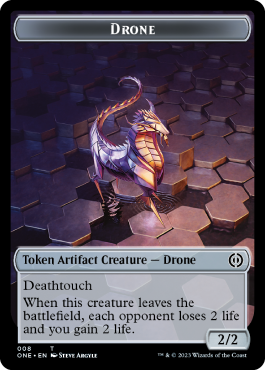 Drone (2/2, deathtouch, colorless)