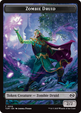 Zombie Druid (2/2, black) / Treasure