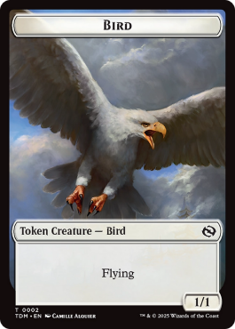 Bird (1/1, flying, white) / Monk (1/1, prowess
