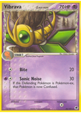 vibrava pokemon card 75/111 Uncommon | Furious Fists Pokmon Hit Points80 HP Form Vibrava Delta Species (DF