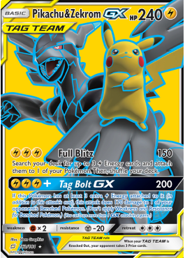 Pikachu & Zekrom EXRR Pokémon Card sm12a Pikachu & Zekrom GX (TEU 162) - Pokémon card (81349) | Playin