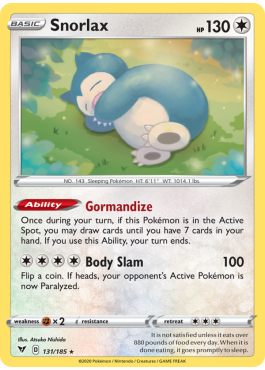 Snorlax (VIV 131) - Pokémon card (74254) | Playin