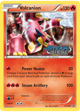 pokemon cards volcanion (XYPR XY145) - Pokémon card (80082) [1R] Heat Blast (50) Attack 2 Pokémon TCG: Volcanion-EX Challenge Box