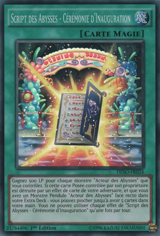Script des Abysses - Cérémonie d'Inauguration