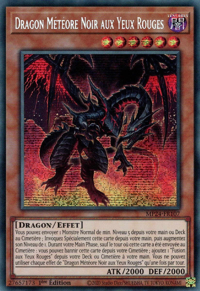 Dragon Météore Noir aux Yeux Rouges
