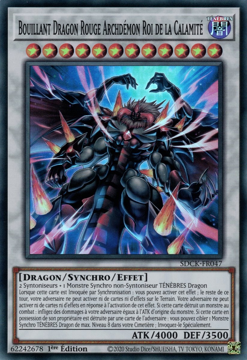 Bouillant Dragon Rouge Archdémon Roi de la Calamité