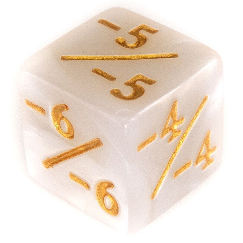 1 dé 6 modificateur négatif Blanc Perlé