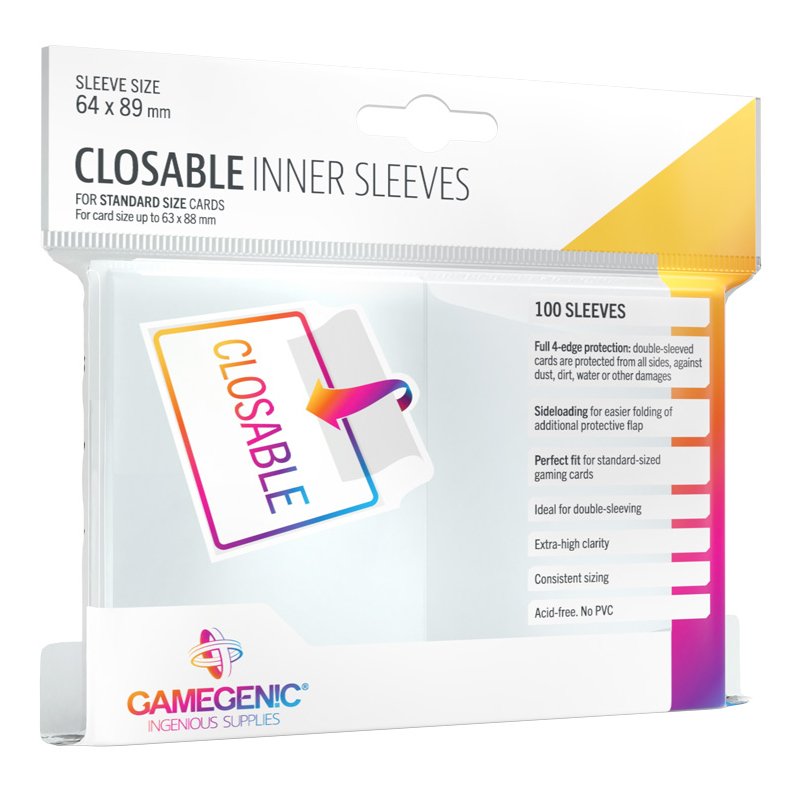 100 Pochettes Closable Inner Sleeves - Gamegenic