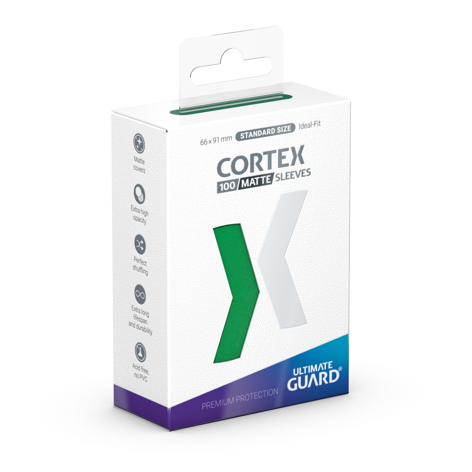 100 Matte Green Cortex Standard Size Sleeves - Ultimate Guard