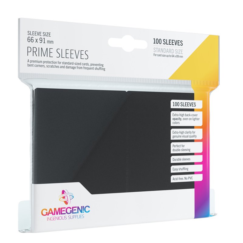 100 Prime Sleeves 66 x 91 mm Black - Gamegenic