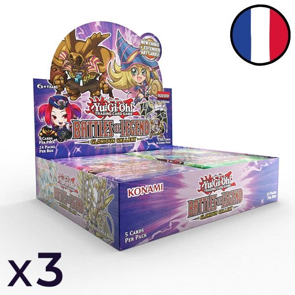 Lot de 3 boites de 24 boosters Batailles de Légendes : La Glorieuse Galerie - Yu-Gi-Oh! FR
