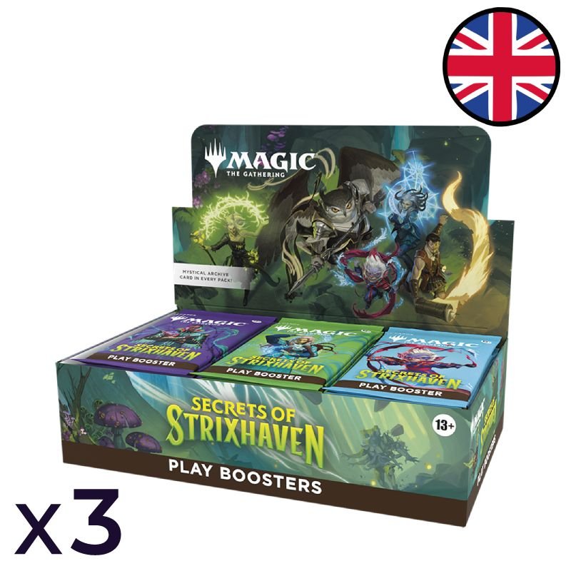 Lot de 3 boites de 30 boosters de jeu Les Secrets de Strixhaven - Magic EN