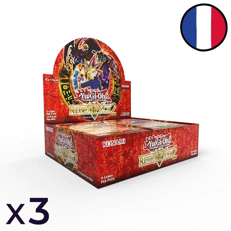 Lot de 3 Displays de 24 Retro Pack 2 (Réimpression 2025) - Yu-Gi-Oh! FR