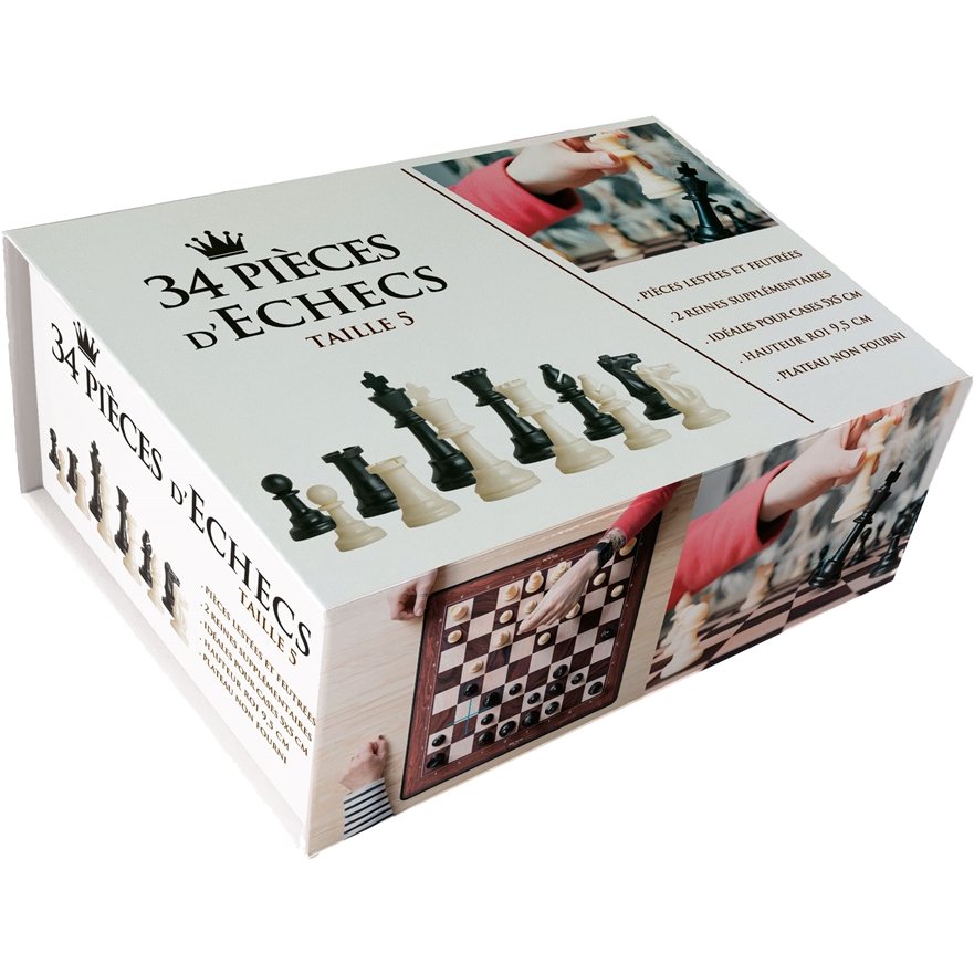 34 pièces d'échecs taille 5