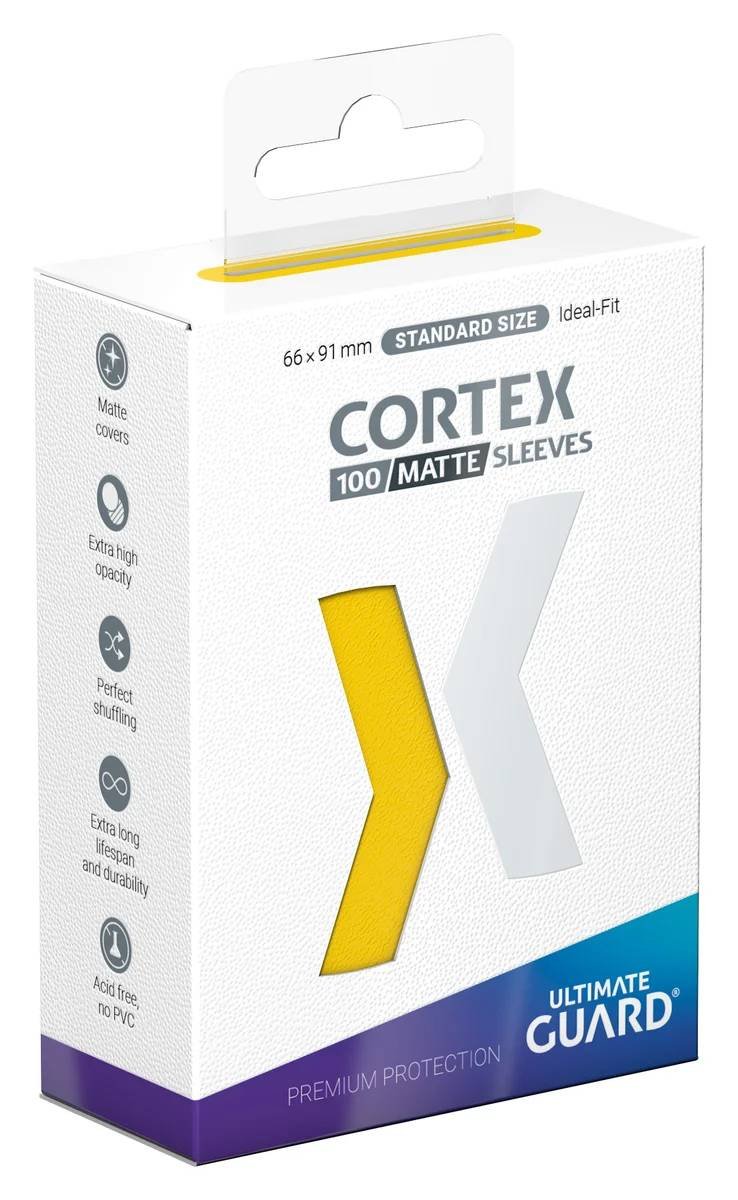100 Yellow Matte Cortex Standard Size Sleeves - Ultimate Guard
