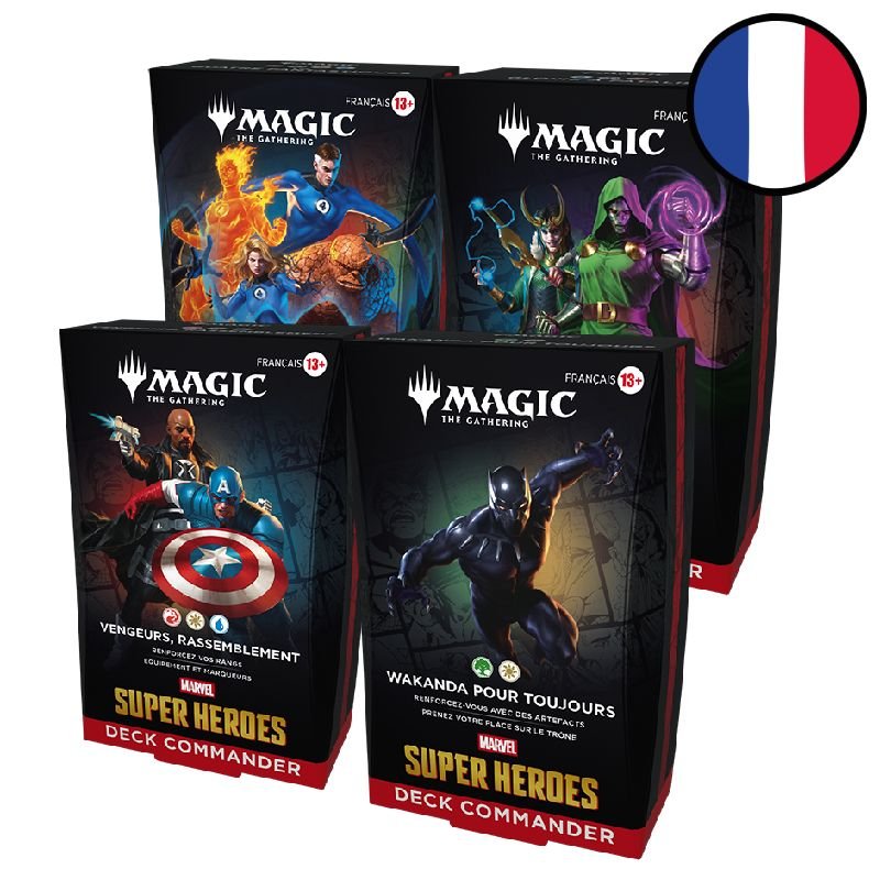 Lot des 4 Decks Commander Marvel Super Heroes - Magic FR