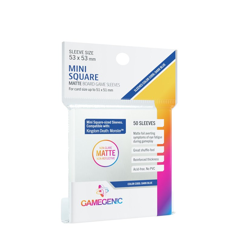 50 Pochettes Mini Square-Sized Matte Non-Glare 53 x 53 mm - Gamegenic
