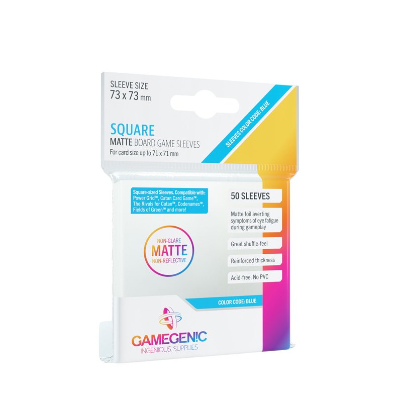 50 Matte Non-Glare Square-Sized Sleeves 73 x 73 mm - Gamegenic