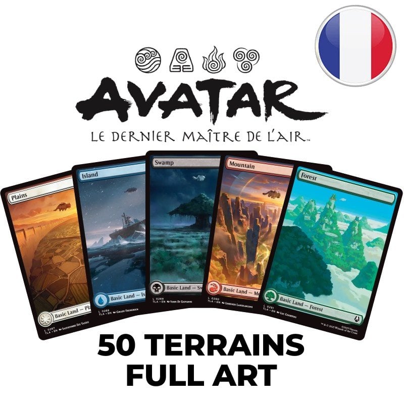 Lot de 50 terrains de base Full-Art Magic: The Gathering | Avatar, le dernier maître de l'air - Magic FR