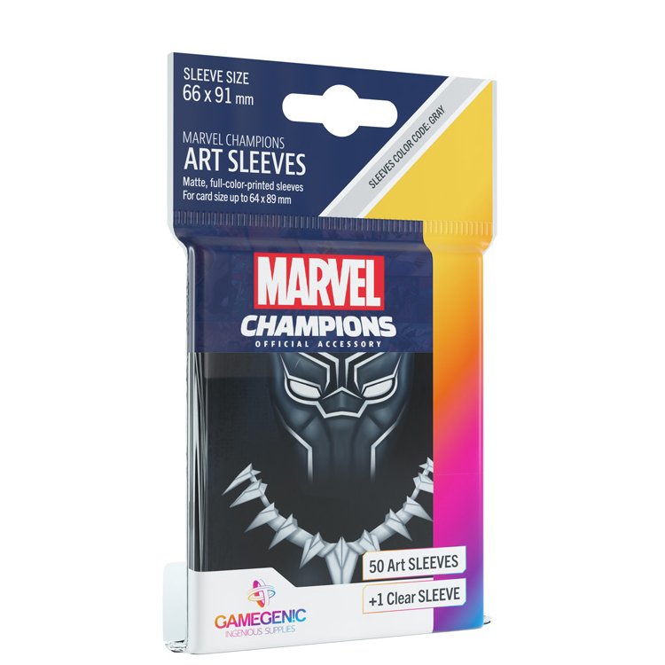 50 + 1 Black Panther Marvel Champions Art Sleeves 66 x 91 mm - Gamegenic