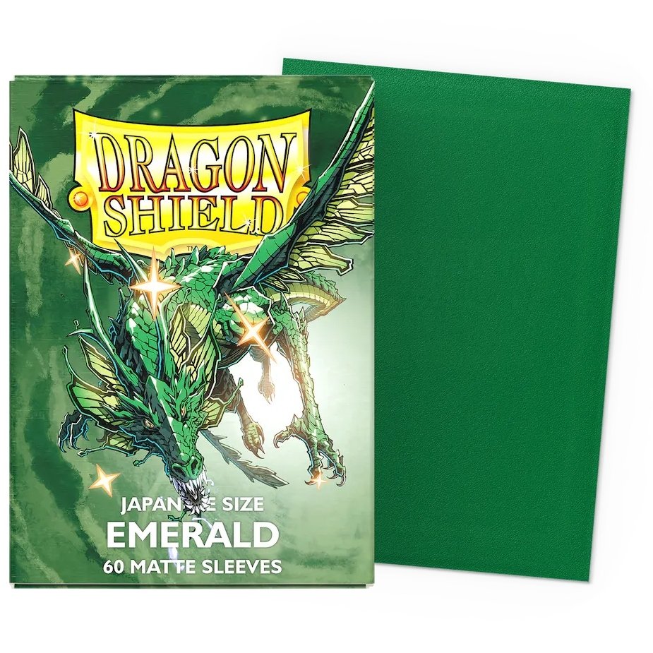 60 Emerald Matte Japanese Size Sleeves - Dragon Shield