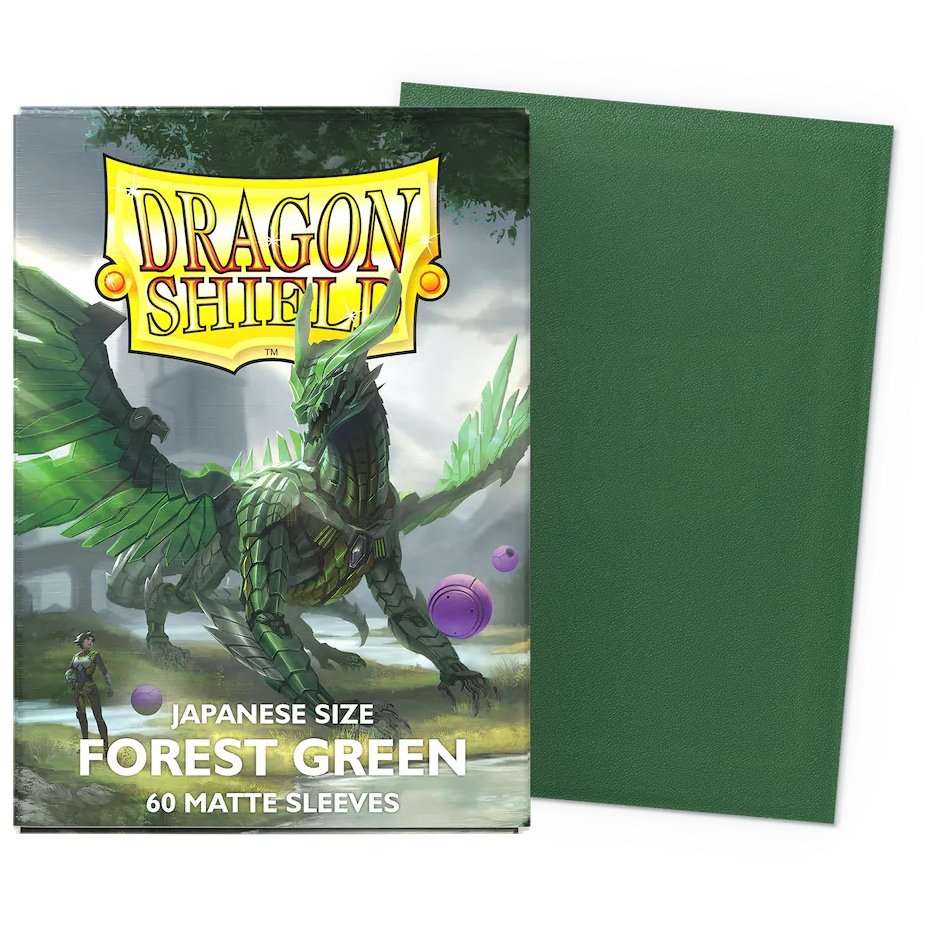 60 Forest Green Matte Japanese Size Sleeves - Dragon Shield