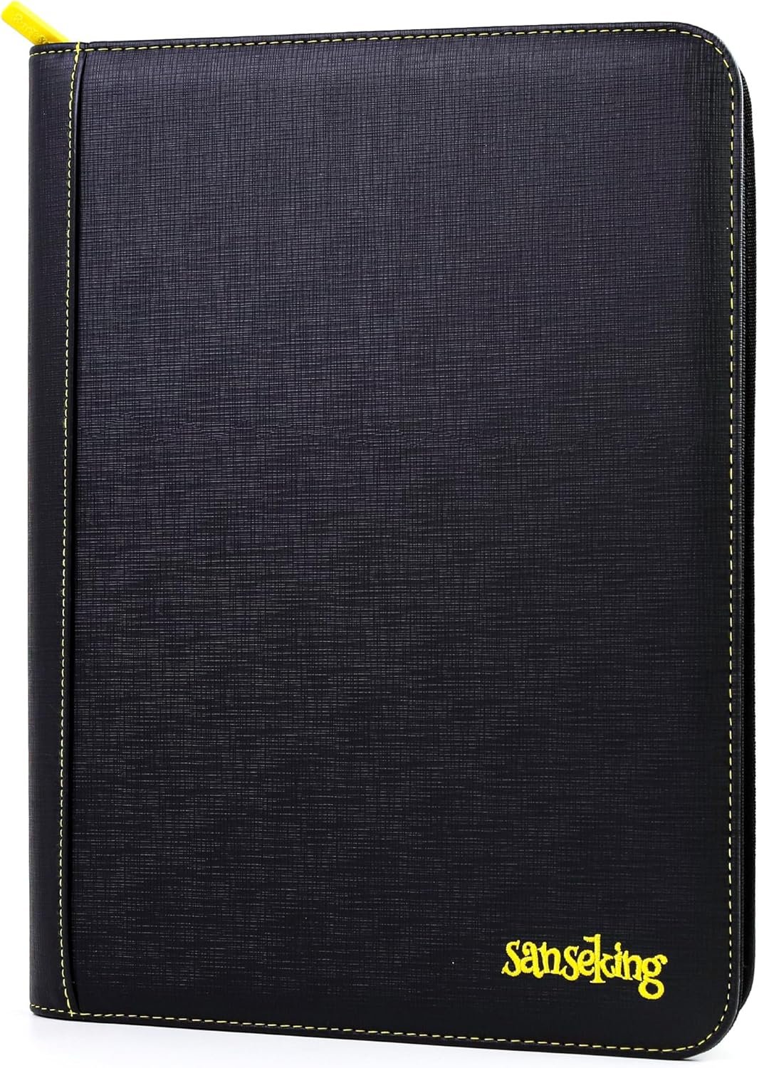Portfolio 9-pocket Noir avec fermeture Zip - Sanseking