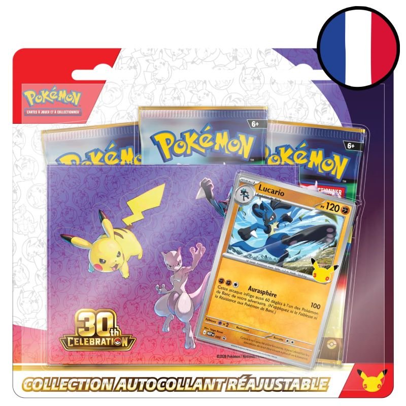 Collection autocollant réajustable 30e Anniversaire - Lucario - Pokémon FR