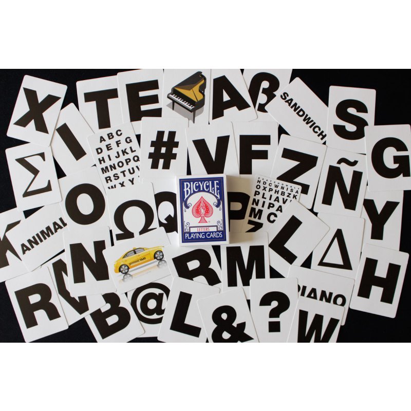 Jeu de 54 Cartes Letters Dos Bleu - Bicycle