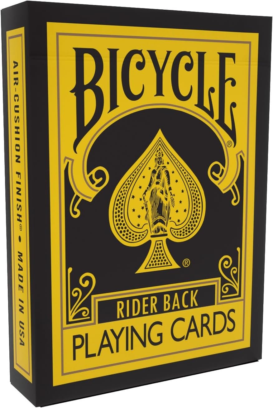 Jeu de 54 Cartes Reverse Jaune & Noir : Rider Back - Bicycle
