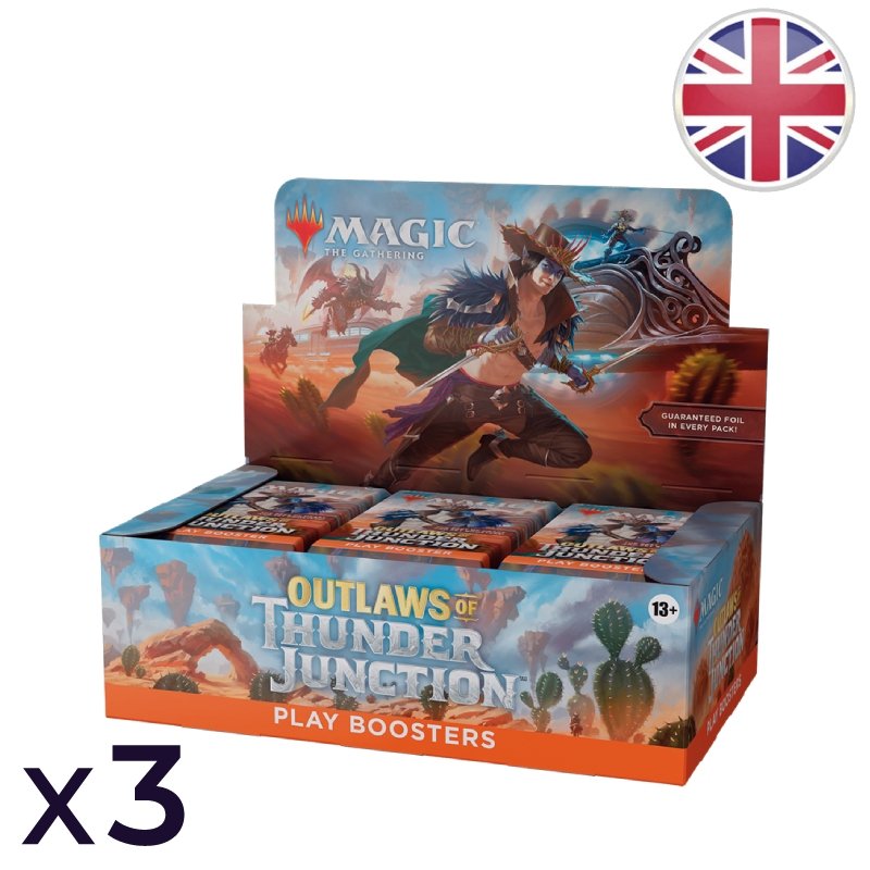 Outlaws of Thunder Junction Set of 3 Displays of 36 Play Boosters - Magic EN