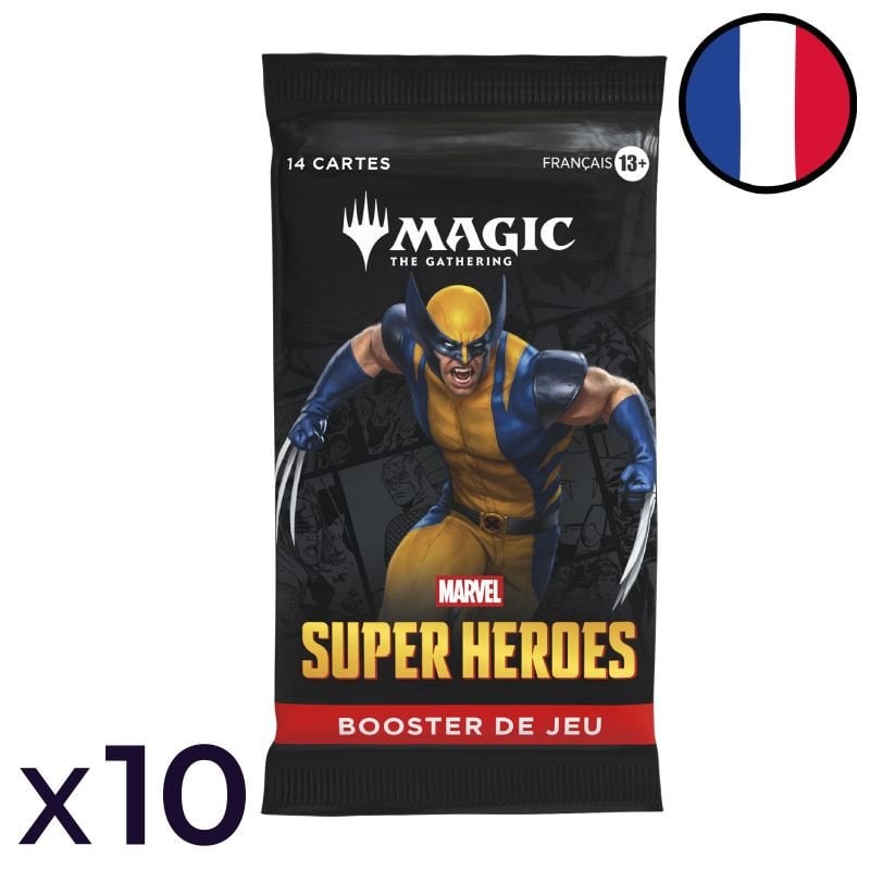 Lot de 10 boosters de jeu Marvel Super Heroes - Magic FR