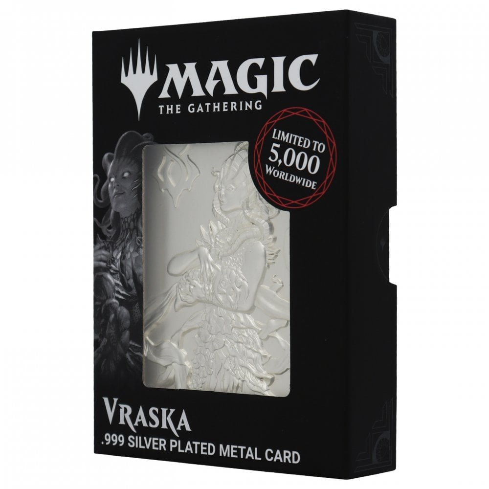 Carte en Métal Plaqué Argent Edition Limitée Vraska - Magic