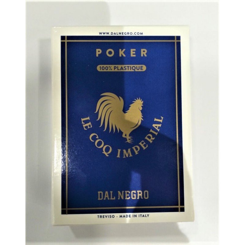 Jeu de 54 Cartes Plastique Dos Bleu - Le Coq Impérial