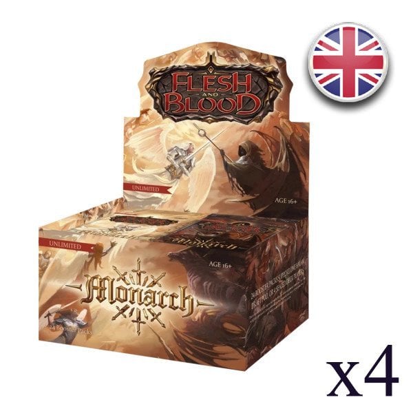 Carton de 4 Boites de 24 boosters Monarch Unlimited - Flesh and Blood EN