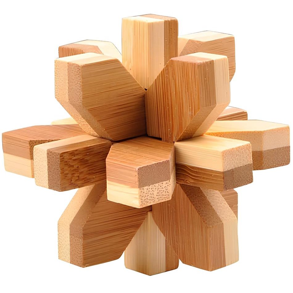 Snowflake - 3D Bamboo Brain Teaser Puzzle